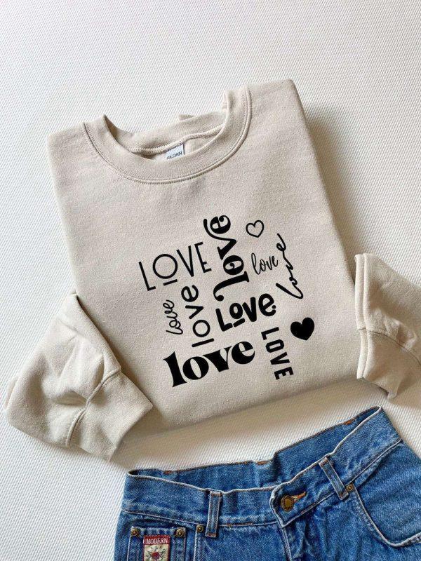 Valentines Sweatshirt, Love Sweatshirt, Retro Valentine, Crewneck Sweater, Couple Shirt, Womens Valentines Sweatshirt