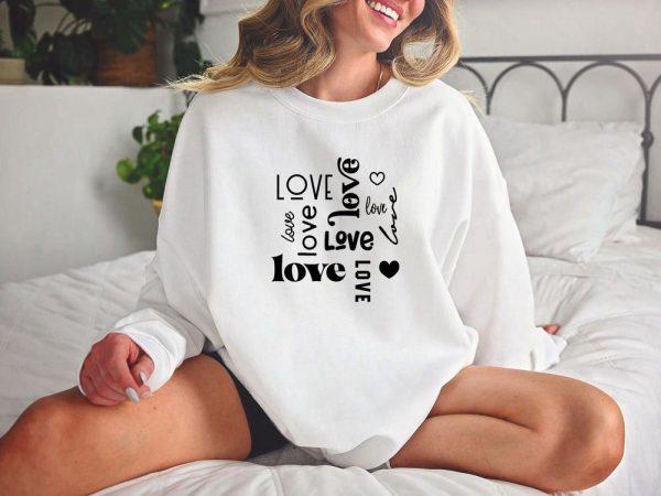 Valentines Sweatshirt, Love Sweatshirt, Retro Valentine, Crewneck Sweater, Couple Shirt, Womens Valentines Sweatshirt