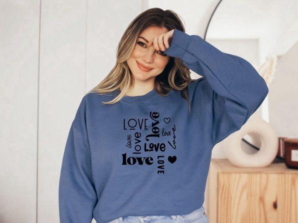 Valentines Sweatshirt, Love Sweatshirt, Retro Valentine, Crewneck Sweater, Couple Shirt, Womens Valentines Sweatshirt