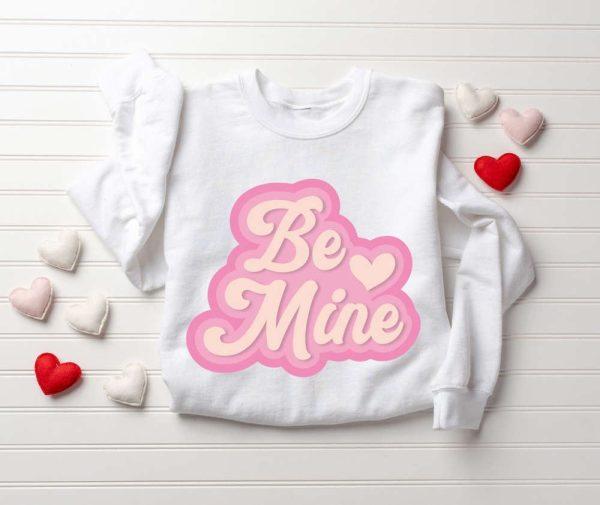 Valentines Sweatshirt, Retro Be Mine Sweatshirt, Heart Sweatshirt, Womens Valentines Sweatshirt