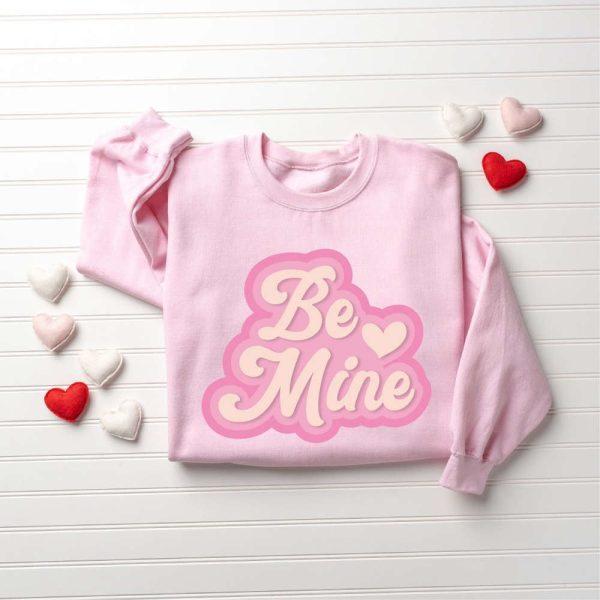 Valentines Sweatshirt, Retro Be Mine Sweatshirt, Heart Sweatshirt, Womens Valentines Sweatshirt