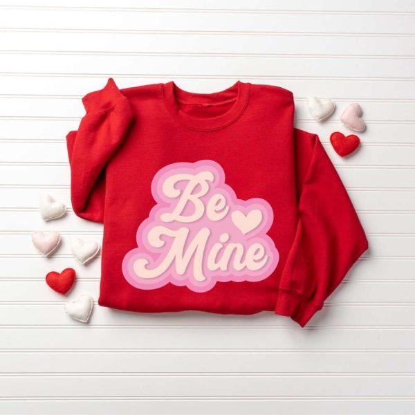 Valentines Sweatshirt, Retro Be Mine Sweatshirt, Heart Sweatshirt, Womens Valentines Sweatshirt