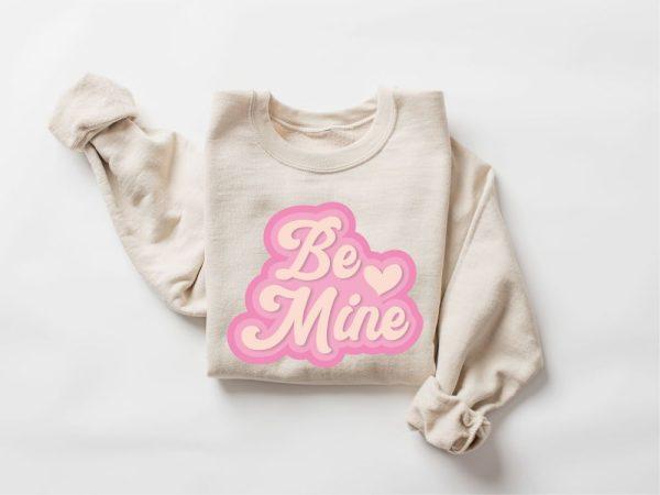 Valentines Sweatshirt, Retro Be Mine Sweatshirt, Heart Sweatshirt, Womens Valentines Sweatshirt