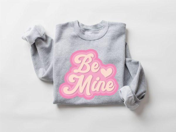 Valentines Sweatshirt, Retro Be Mine Sweatshirt, Heart Sweatshirt, Womens Valentines Sweatshirt