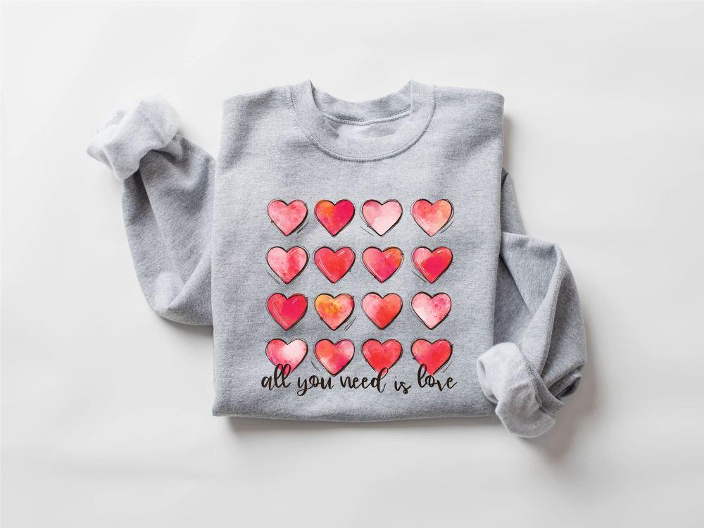 Valentines Sweatshirt, Retro Heart Valentines Sweatshirt, Womens Valentine Sweatshirt, Womens Valentines Sweatshirt