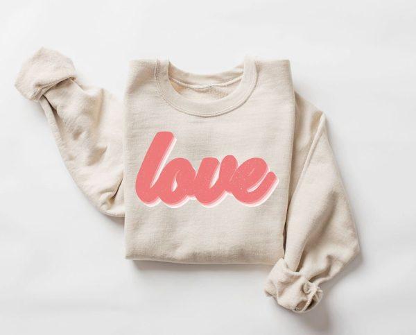 Valentines Sweatshirt, Retro Love Sweatshirt, Cute Valentines Sweatshirt, Women Valentine Gift, Womens Valentines Sweatshirt