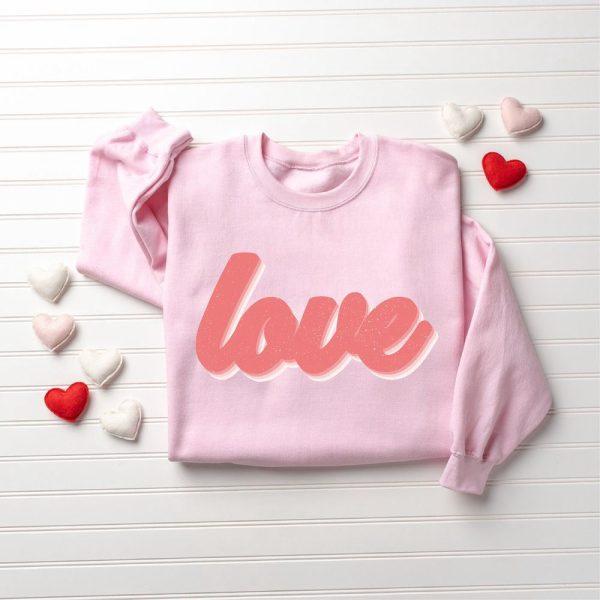 Valentines Sweatshirt, Retro Love Sweatshirt, Cute Valentines Sweatshirt, Women Valentine Gift, Womens Valentines Sweatshirt