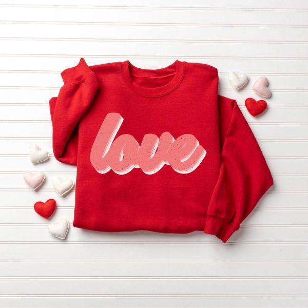 Valentines Sweatshirt, Retro Love Sweatshirt, Cute Valentines Sweatshirt, Women Valentine Gift, Womens Valentines Sweatshirt