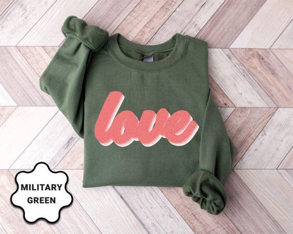 Valentines Sweatshirt, Retro Love Sweatshirt, Cute Valentines Sweatshirt, Women Valentine Gift, Womens Valentines Sweatshirt