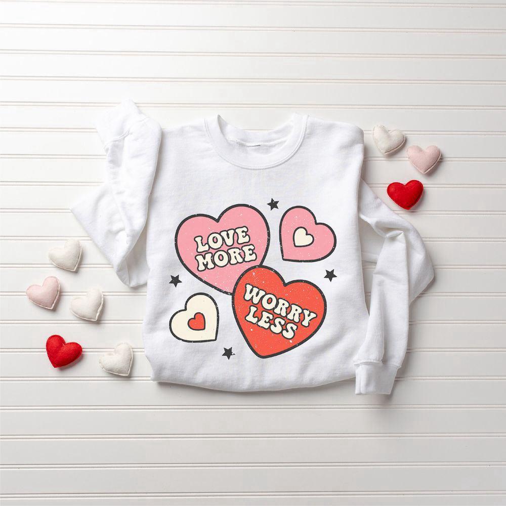 Valentines Sweatshirt, Retro Valentines Day Sweatshirt, Cute Hearts Sweatshirt, Womens Valentines Sweatshirt