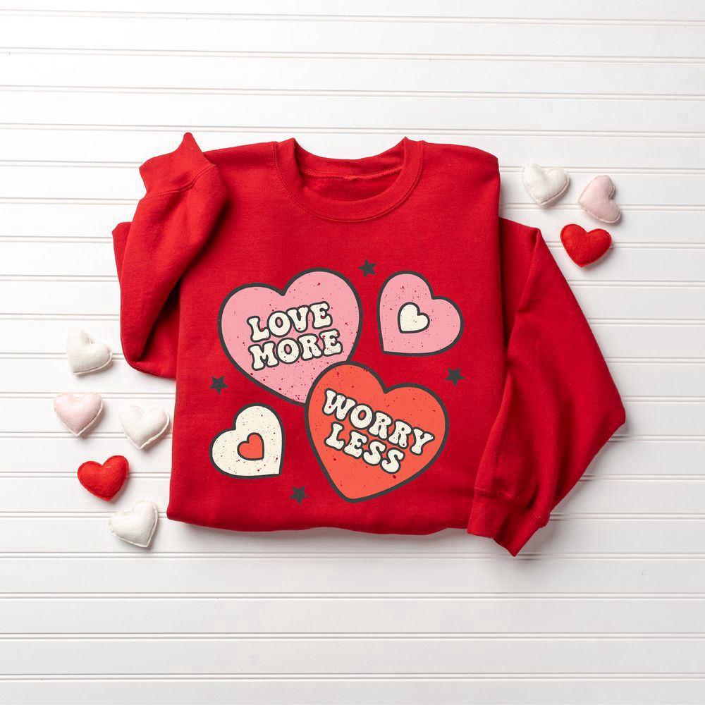 Valentines Sweatshirt, Retro Valentines Day Sweatshirt, Cute Hearts Sweatshirt, Womens Valentines Sweatshirt
