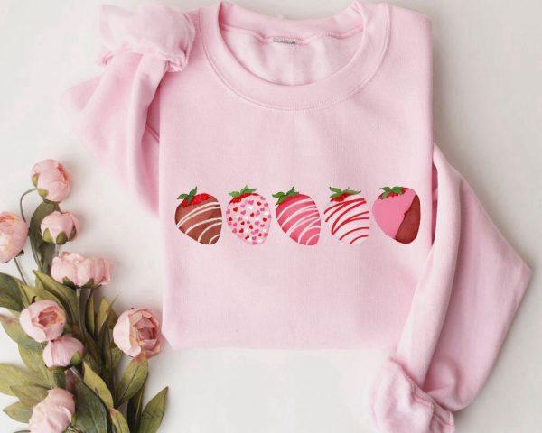 Valentines Sweatshirt, Valentines Day Sweatshirt, Chocolate Covered Strawberries Sweatshirt, Womens Valentines Sweatshirt