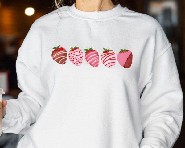 Valentines Sweatshirt, Valentines Day Sweatshirt, Chocolate Covered Strawberries Sweatshirt, Womens Valentines Sweatshirt