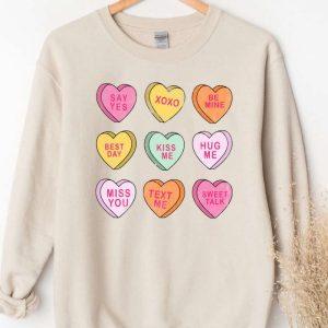 Valentines Sweatshirt, Valentines Day Sweatshirt, Conversation Hearts…
