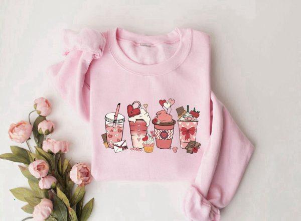 Valentines Sweatshirt, Valentines Day Sweatshirt, Valentine Coffee Sweatshirt, Womens Valentines Sweatshirt