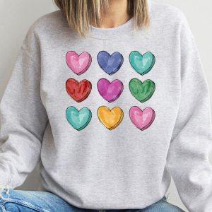 Valentines Sweatshirt, Valentines Watercolor Hearts Sweatshirt, Womens…