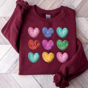 Valentines Sweatshirt Valentines Watercolor Hearts Sweatshirt Womens Valentines Sweatshirt 4 jtuda3.jpg