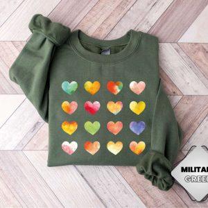 Valentines Sweatshirt Watercolor Hearts Valentine Sweatshirt Valentine Graphic Tee Womens Valentines Sweatshirt 2 w09lng.jpg
