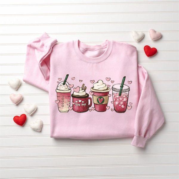 Valentines Sweatshirt, Womens Valentines Day Sweatshirt, Valentine Coffee Sweatshirt, Womens Valentines Sweatshirt