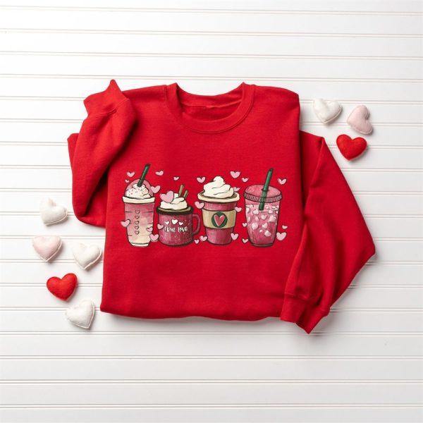Valentines Sweatshirt, Womens Valentines Day Sweatshirt, Valentine Coffee Sweatshirt, Womens Valentines Sweatshirt