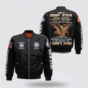 Veteran Bomber Jacket, Custom Name US National Guard Bomber Jacket, Military Bomber Jacket