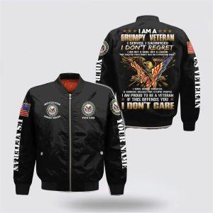 Veteran Bomber Jacket, Custom Name US Veteran…