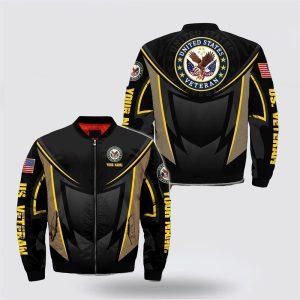 Veteran Bomber Jacket, Custom Name United States Veteran Bomber Jacket, Military Bomber Jacket