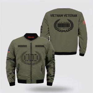 Veteran Bomber Jacket, Custom Name Us Vietnam…