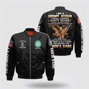 Veteran Bomber Jacket, Personalized Name US Coast…