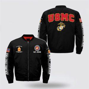 Veteran Bomber Jacket, Personalized Name US Marine…