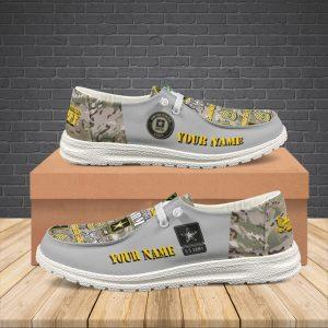 Veteran Canvas Loafer Shoes, Personalized US Army…