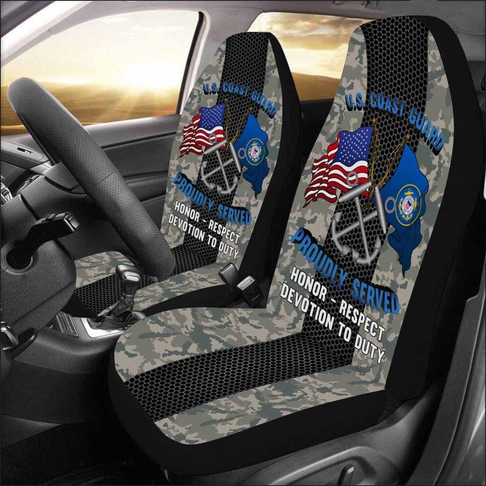 Veteran Car Seat Covers, Us Coast Guard Boatswains Mate Bm Logo Proudly Served Car Seat Covers, Car Seat Covers Designs