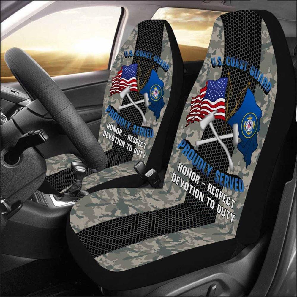 Veteran Car Seat Covers, Us Coast Guard Damage Controlman Dc Logo Proudly Served Car Seat Covers, Car Seat Covers Designs