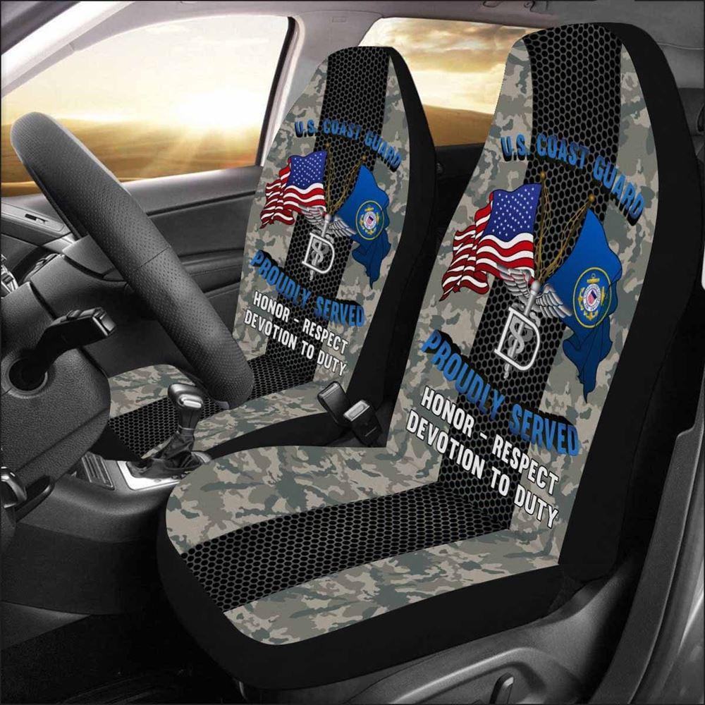 Veteran Car Seat Covers, Us Coast Guard Dental Technician Dt Logo Proudly Served Car Seat Covers, Car Seat Covers Designs