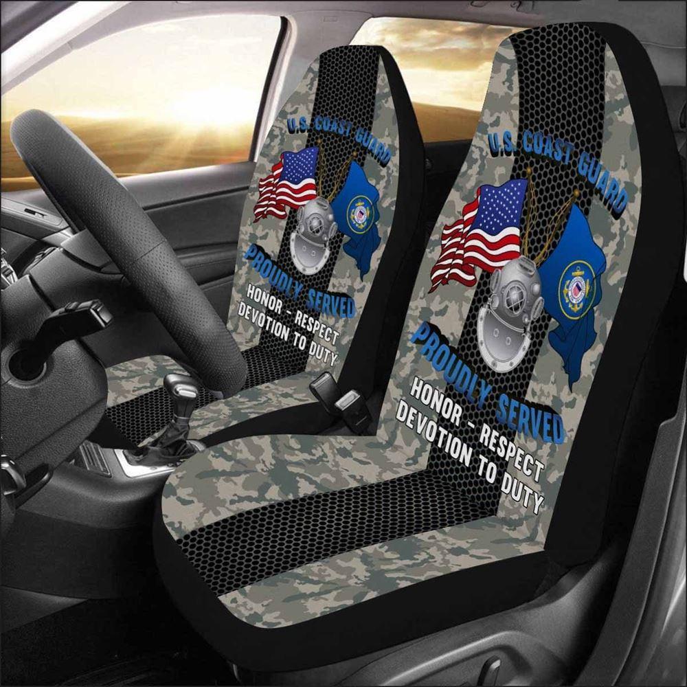 Veteran Car Seat Covers, Us Coast Guard Diver Nd Logo Proudly Served Car Seat Covers, Car Seat Covers Designs