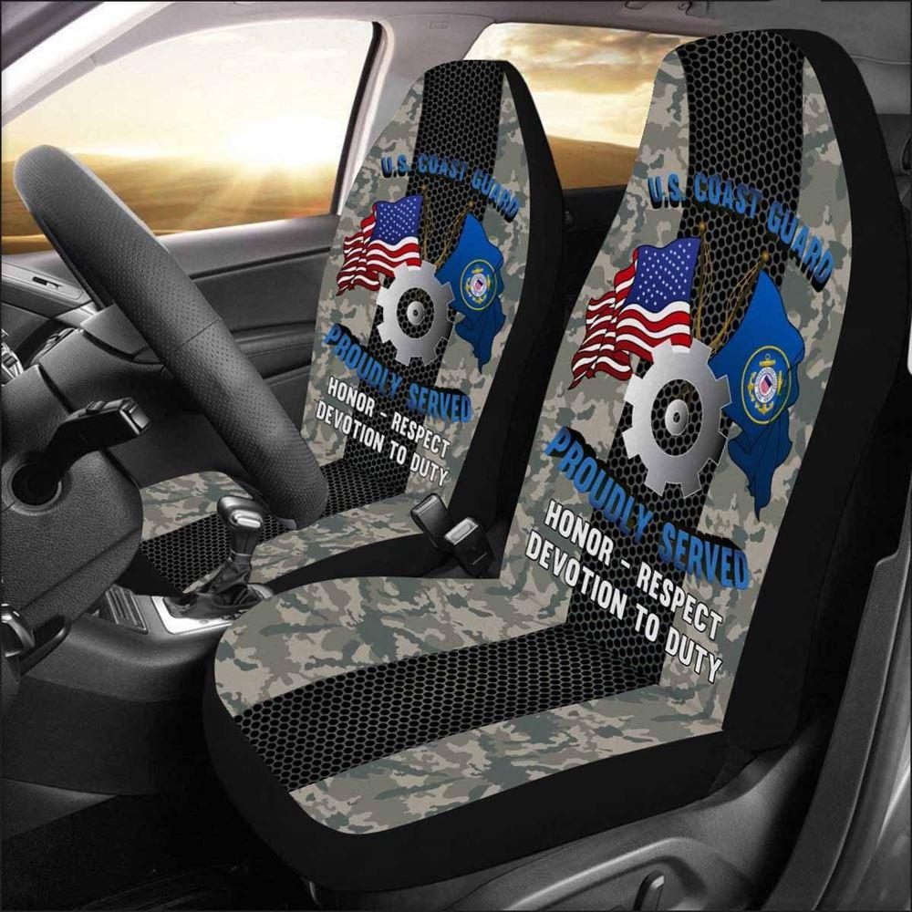 Veteran Car Seat Covers, Us Coast Guard Machinery Technician Mk Logo Proudly Served Car Seat Covers, Car Seat Covers Designs
