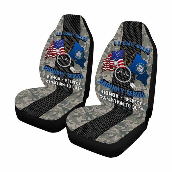 Veteran Car Seat Covers, Us Coast Guard Operations Specialist Os Logo Proudly Served Car Seat Covers, Car Seat Covers Designs