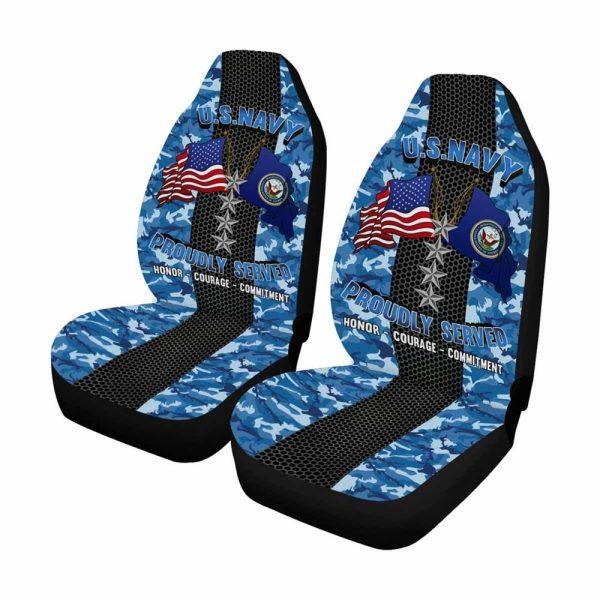 Veteran Car Seat Covers, Us Navy O-9 Vice Admiral O9 Vadm Flag Officer Car Seat Covers, Car Seat Covers Designs