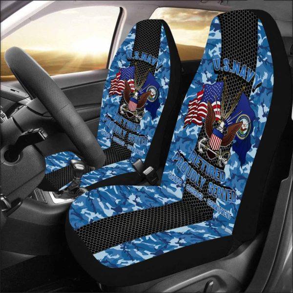 Veteran Car Seat Covers, Us Navy Retired Car Seat Covers, Car Seat Covers Designs