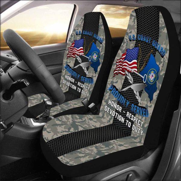 Veteran Car Seat Covers, Uscg Culinary Specialist Cs Logo Proudly Served Car Seat Covers, Car Seat Covers Designs