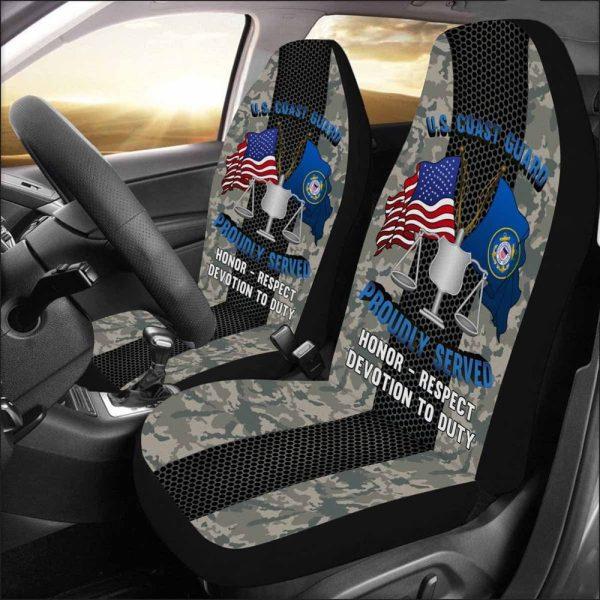 Veteran Car Seat Covers, Uscg Investigator Iv Logo Proudly Served Car Seat Covers, Car Seat Covers Designs