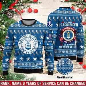 Veterans Sweater Custom US Air Force Veteran Christmas Sweater With Your Military Rank Military Sweater Military Sweater Men s 1 ihwc7t.jpg