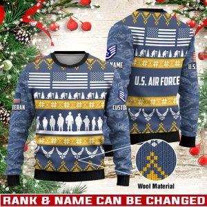 Veterans Sweater Personalized US Air Force Veteran Christmas Knitted Sweater With Your Military Rank Military Sweater Military Sweater Men s 1 enihu9.jpg