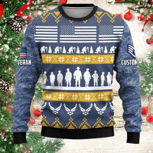 Veterans Sweater Personalized US Air Force Veteran Christmas Knitted Sweater With Your Military Rank Military Sweater Military Sweater Men s 2 ydgret.jpg
