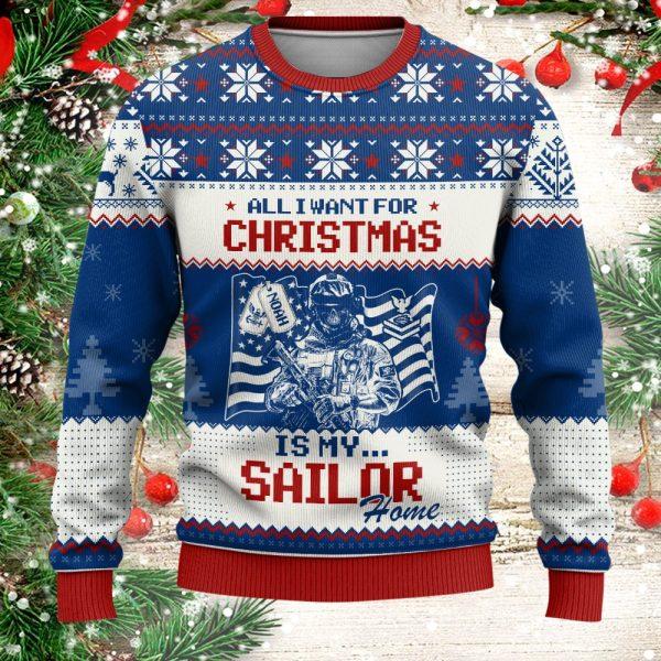 Veterans Sweater, Personalized US Navy Veteran Christmas Sweater With Your Military Rank, Military Sweater, Military Sweater Men’s