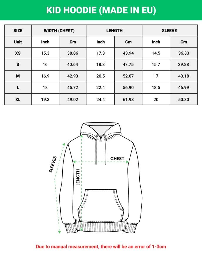 kid hoodie made in eu size chart