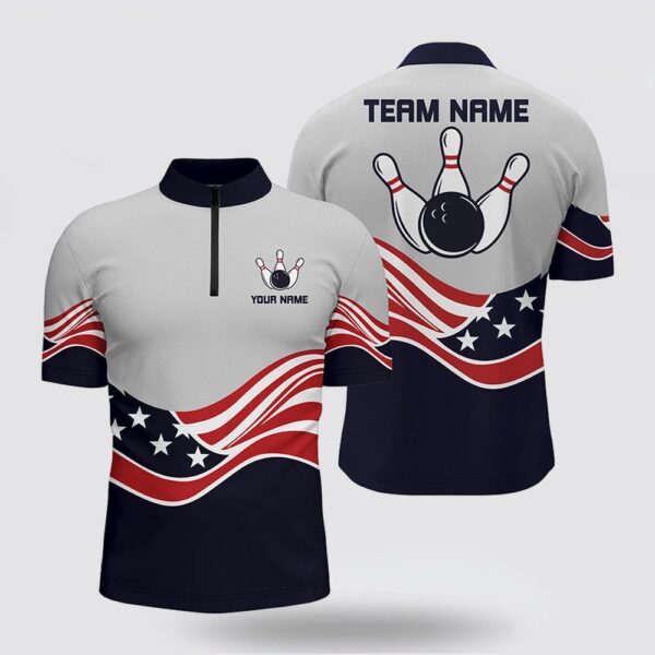 Bowling Jersey, American Flag Bowling Jersey For Men Custom Bowling Jersey Bowling Shirt Patriotic Shirt For Team