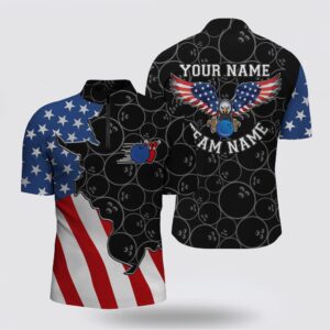 Bowling Jersey, American Flag Patriotic Retro Bowling…