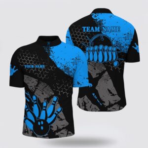 Bowling Jersey, Black And Blue Men Bowling…