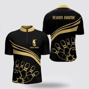 Bowling Jersey, Black And Gold Bowling Bowling…